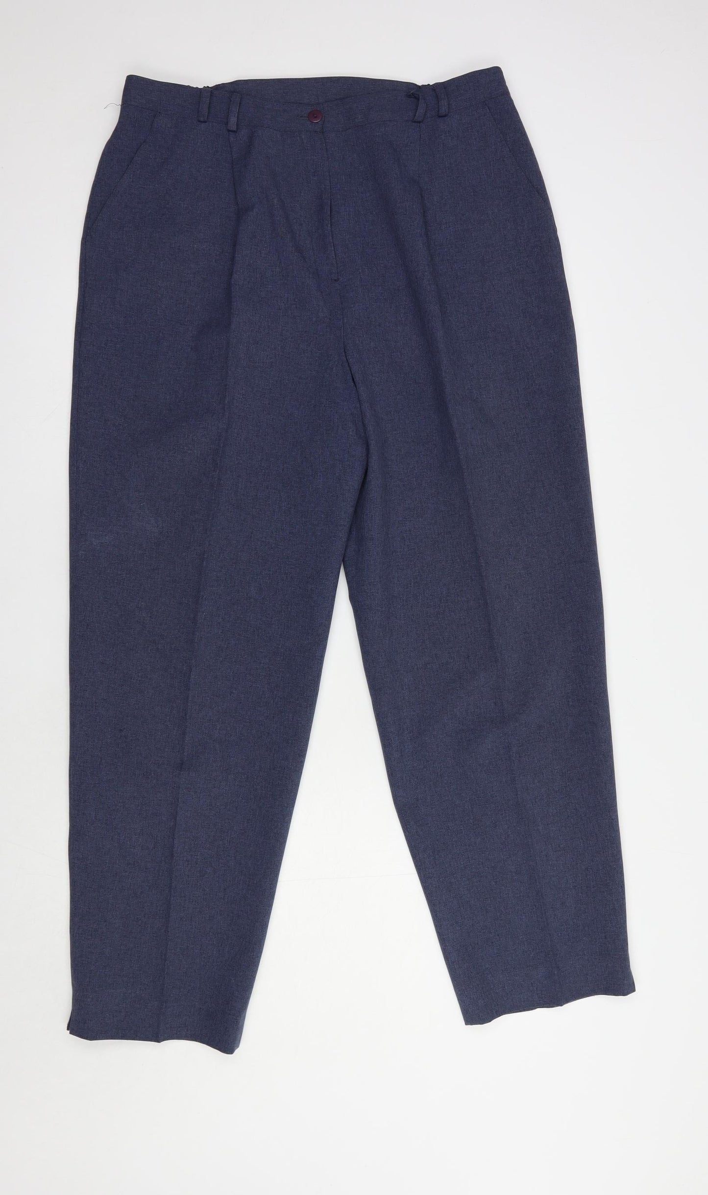 Bonmarché Womens Blue  Polyester Dress Pants Trousers Size 18 L29 in Regular Button