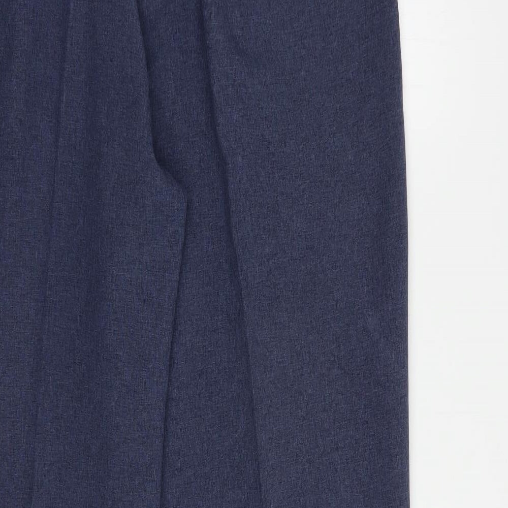 Bonmarché Womens Blue  Polyester Dress Pants Trousers Size 18 L29 in Regular Button