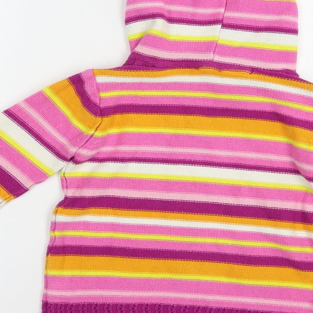 Place Girls Purple V-Neck Striped Cotton Pullover Jumper Size 7-8 Years  Pullover