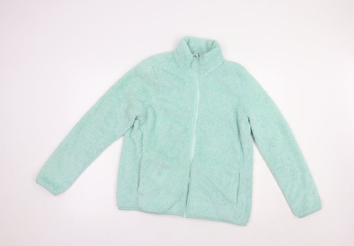 Uniqlo Womens Green Polyester Full Zip Sweatshirt Size L Zip