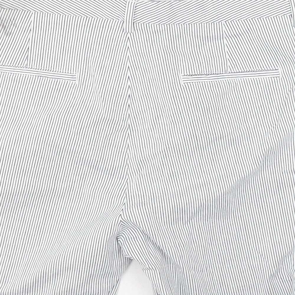 Marks and Spencer Womens Ivory Striped Cotton Chino Shorts Size 20 L8 in Regular