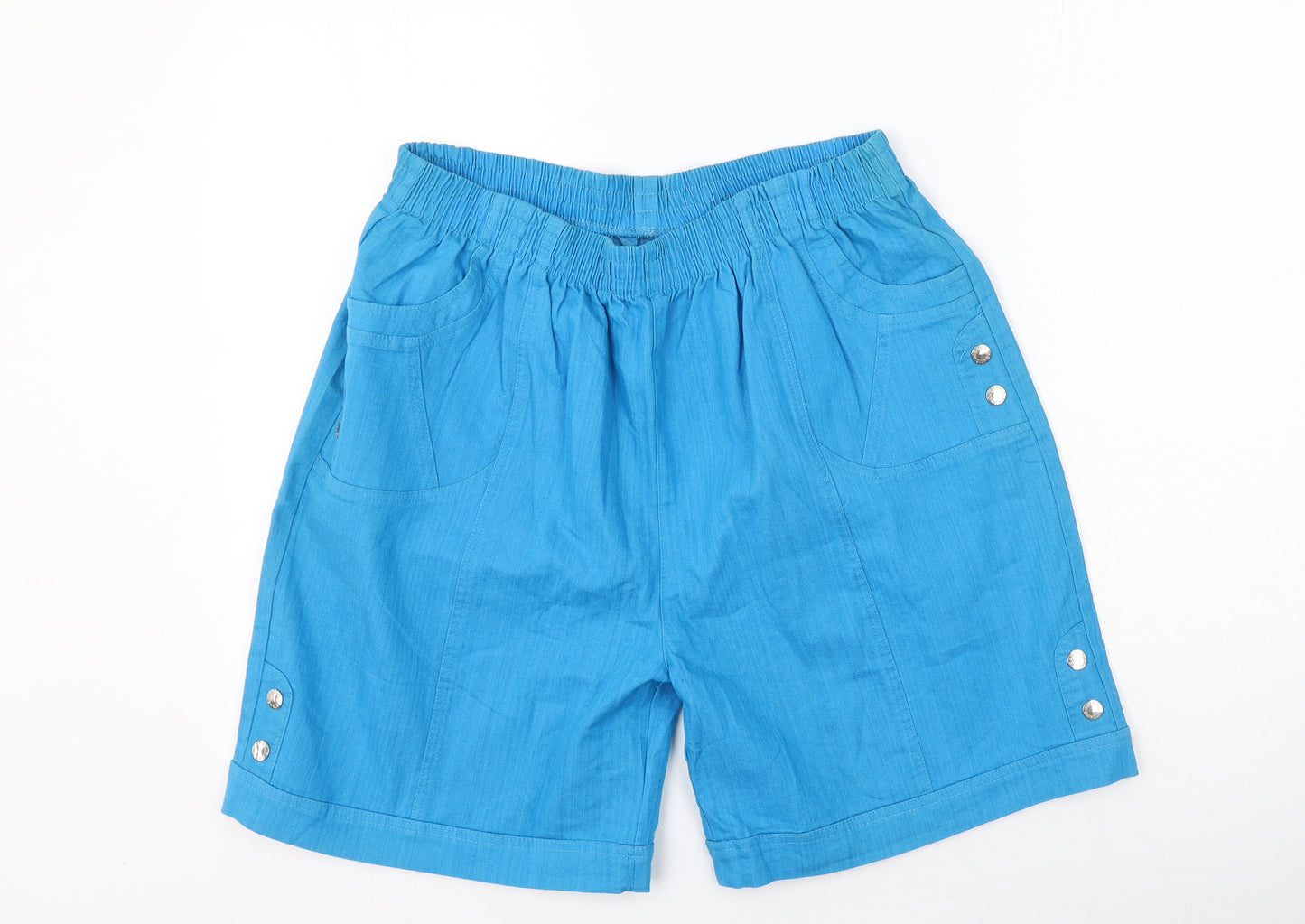 Preworn Womens Blue  Cotton Sweat Shorts Size XL L7 in Regular