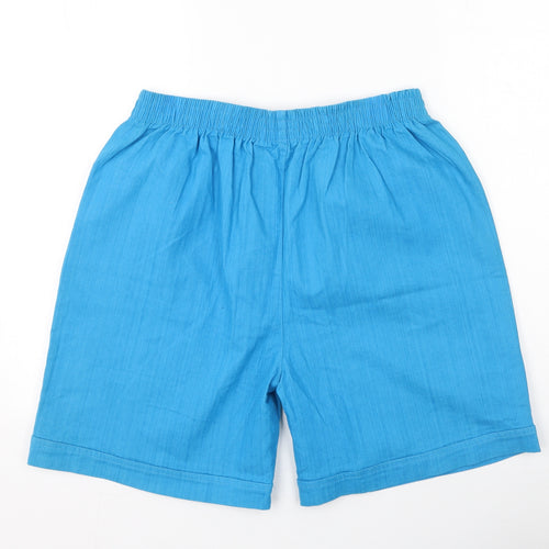 Preworn Womens Blue  Cotton Sweat Shorts Size XL L7 in Regular