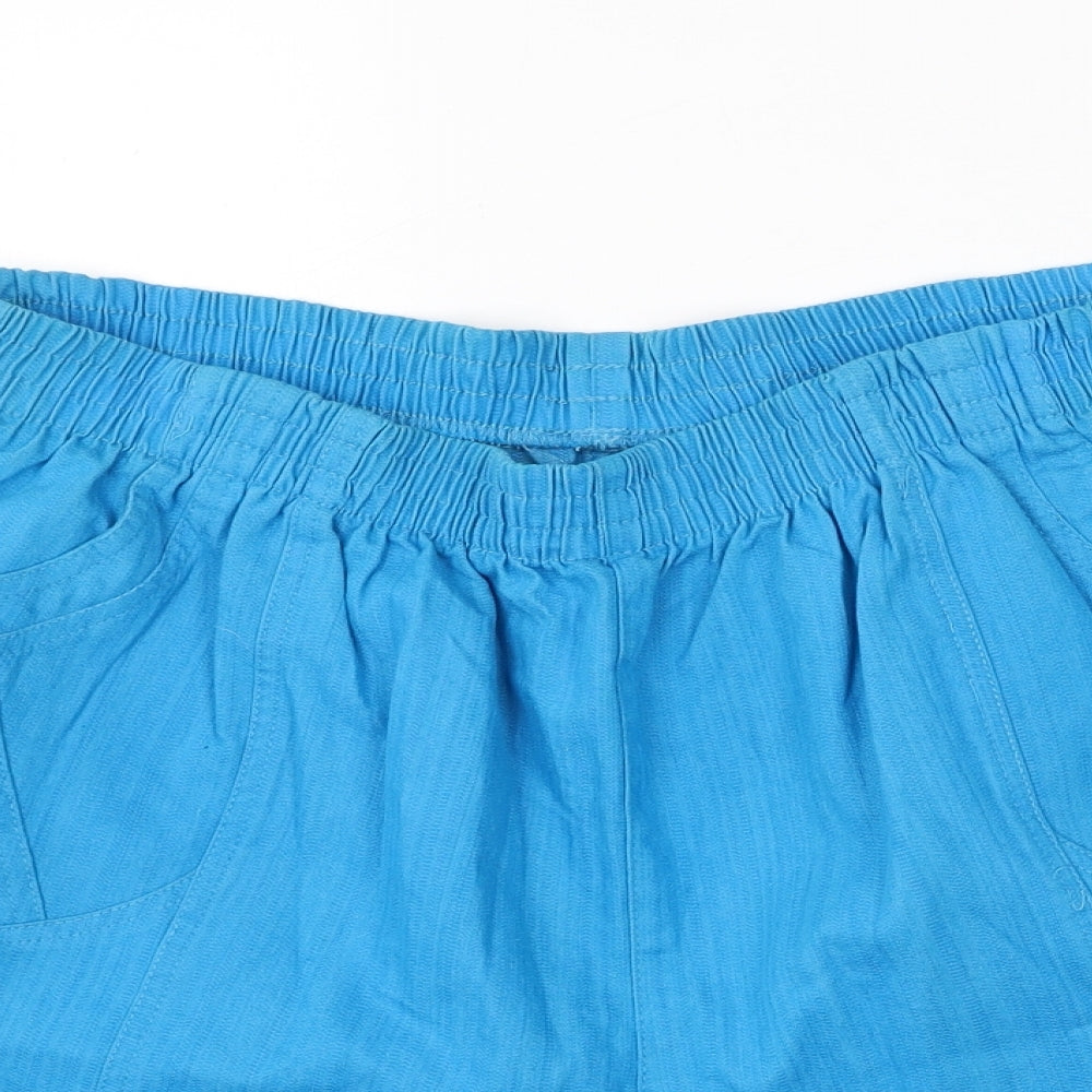 Preworn Womens Blue  Cotton Sweat Shorts Size XL L7 in Regular