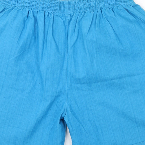 Preworn Womens Blue  Cotton Sweat Shorts Size XL L7 in Regular
