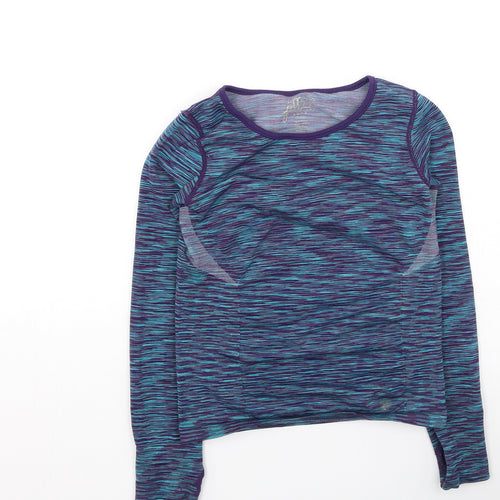 Preworn Girls Green  Polyester Basic Casual Size S Round Neck