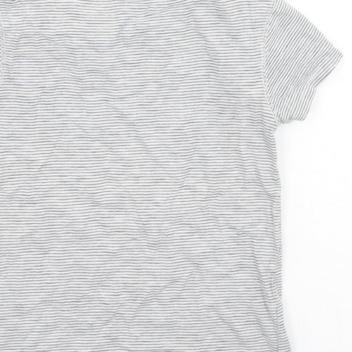 NEXT Girls Black Striped Cotton Basic Casual Size 6 Years Round Neck