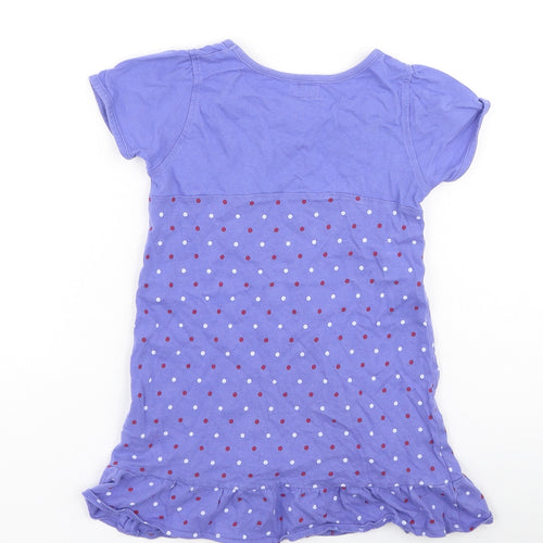 F&F Girls Purple  Cotton Fit & Flare  Size 6-7 Years  Round Neck