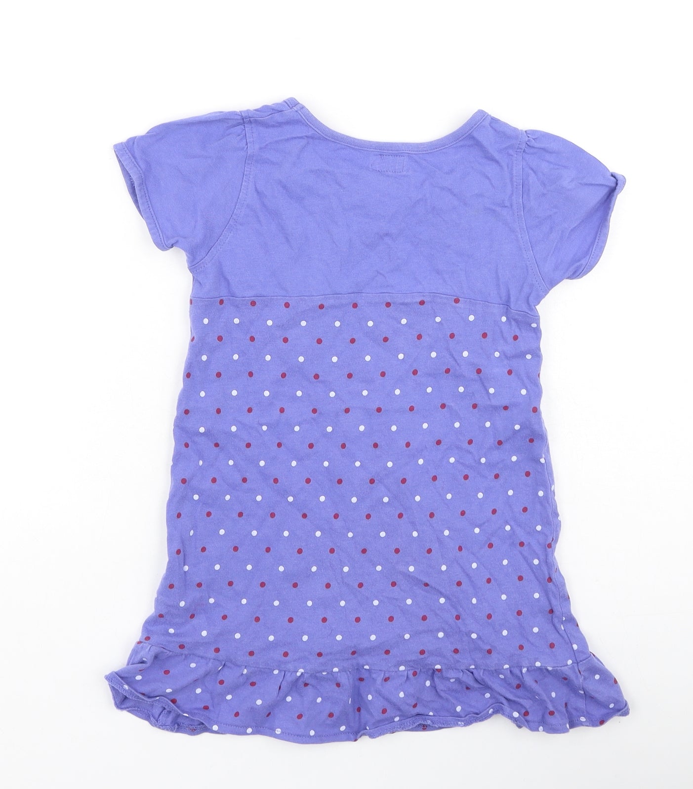 F&F Girls Purple  Cotton Fit & Flare  Size 6-7 Years  Round Neck