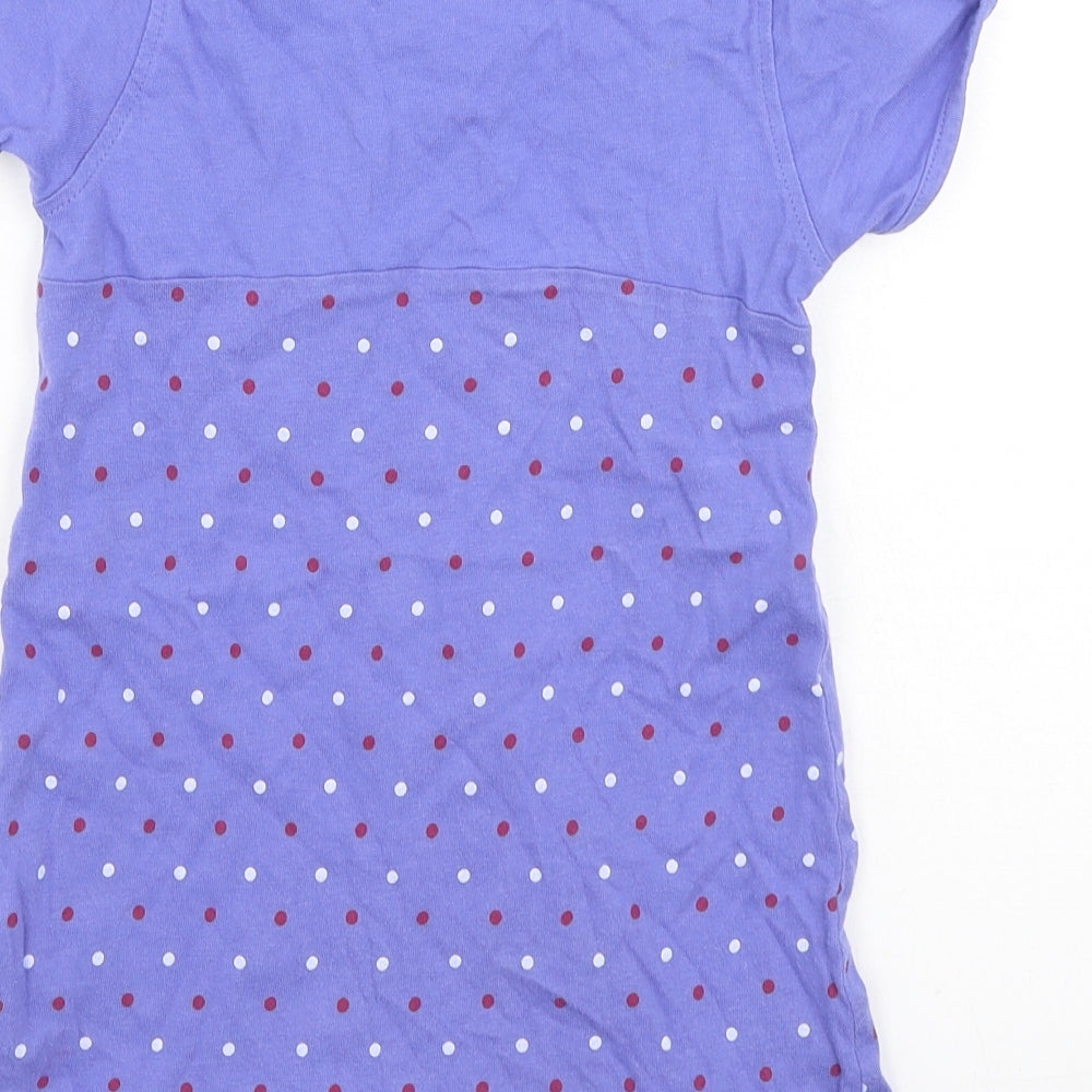 F&F Girls Purple  Cotton Fit & Flare  Size 6-7 Years  Round Neck