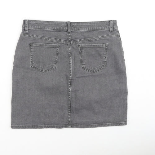 TU Womens Grey  Cotton Mini Skirt Size 12