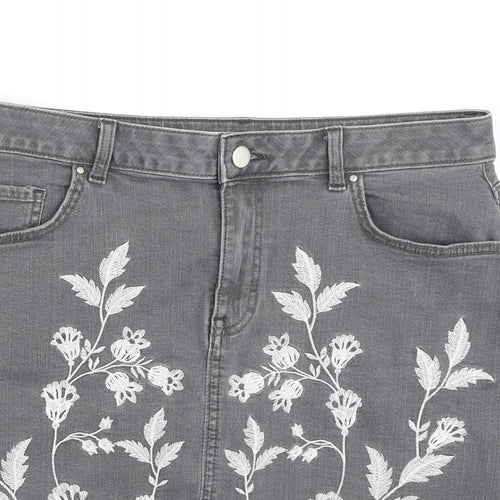 TU Womens Grey  Cotton Mini Skirt Size 12