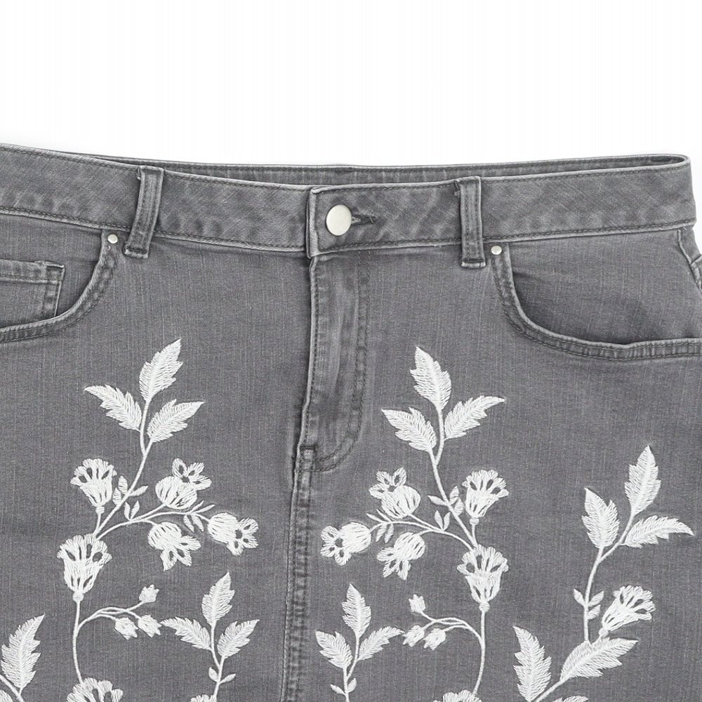 TU Womens Grey  Cotton Mini Skirt Size 12