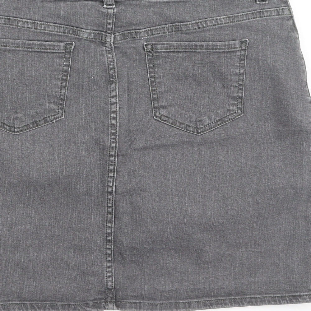 TU Womens Grey  Cotton Mini Skirt Size 12