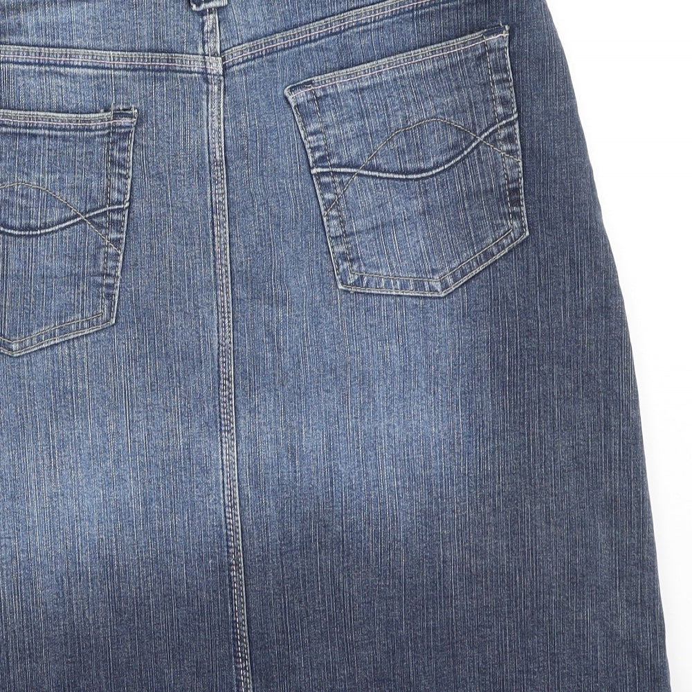 Dunnes Stores Womens Blue  Cotton Mini Skirt Size 14