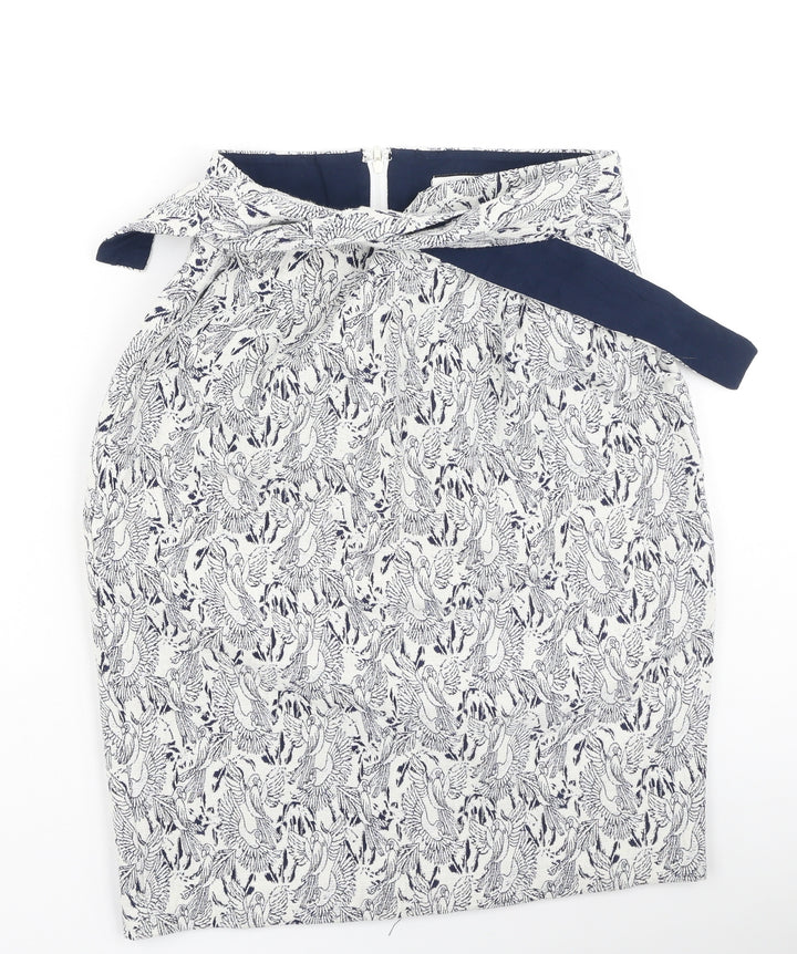 NAF NAF Womens White  Cotton A-Line Skirt Size 34
