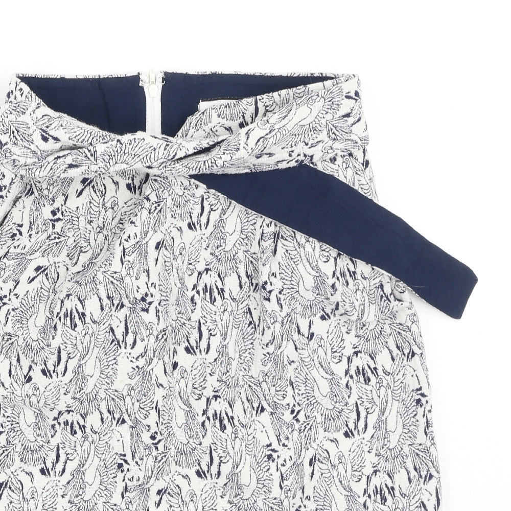 NAF NAF Womens White  Cotton A-Line Skirt Size 34