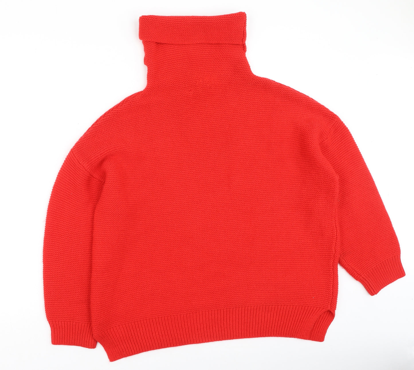 Yida Womens Red Roll Neck  Acrylic Pullover Jumper Size XL