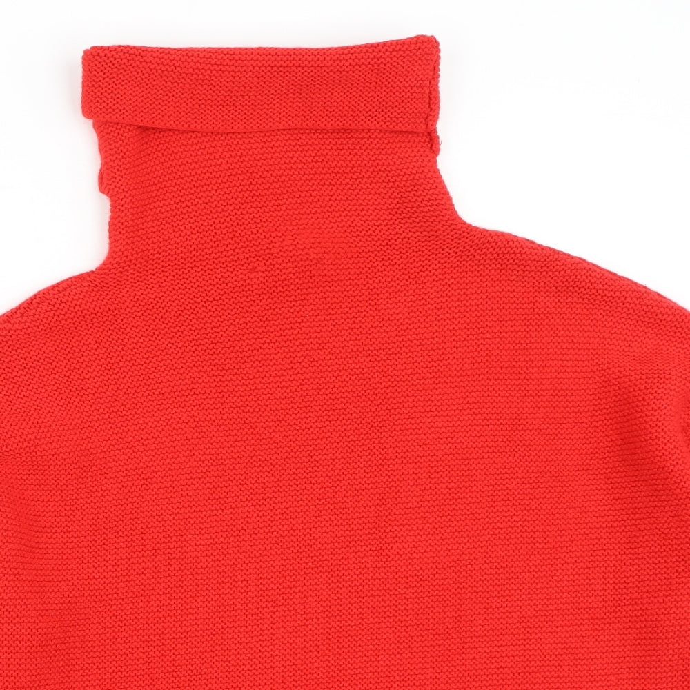 Yida Womens Red Roll Neck  Acrylic Pullover Jumper Size XL