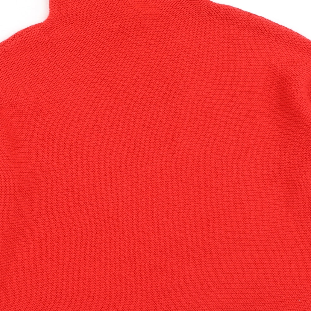 Yida Womens Red Roll Neck  Acrylic Pullover Jumper Size XL