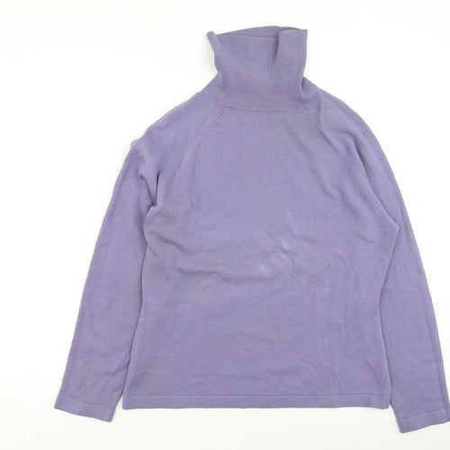 George  Womens Purple High Neck  Cotton Pullover Jumper Size 16