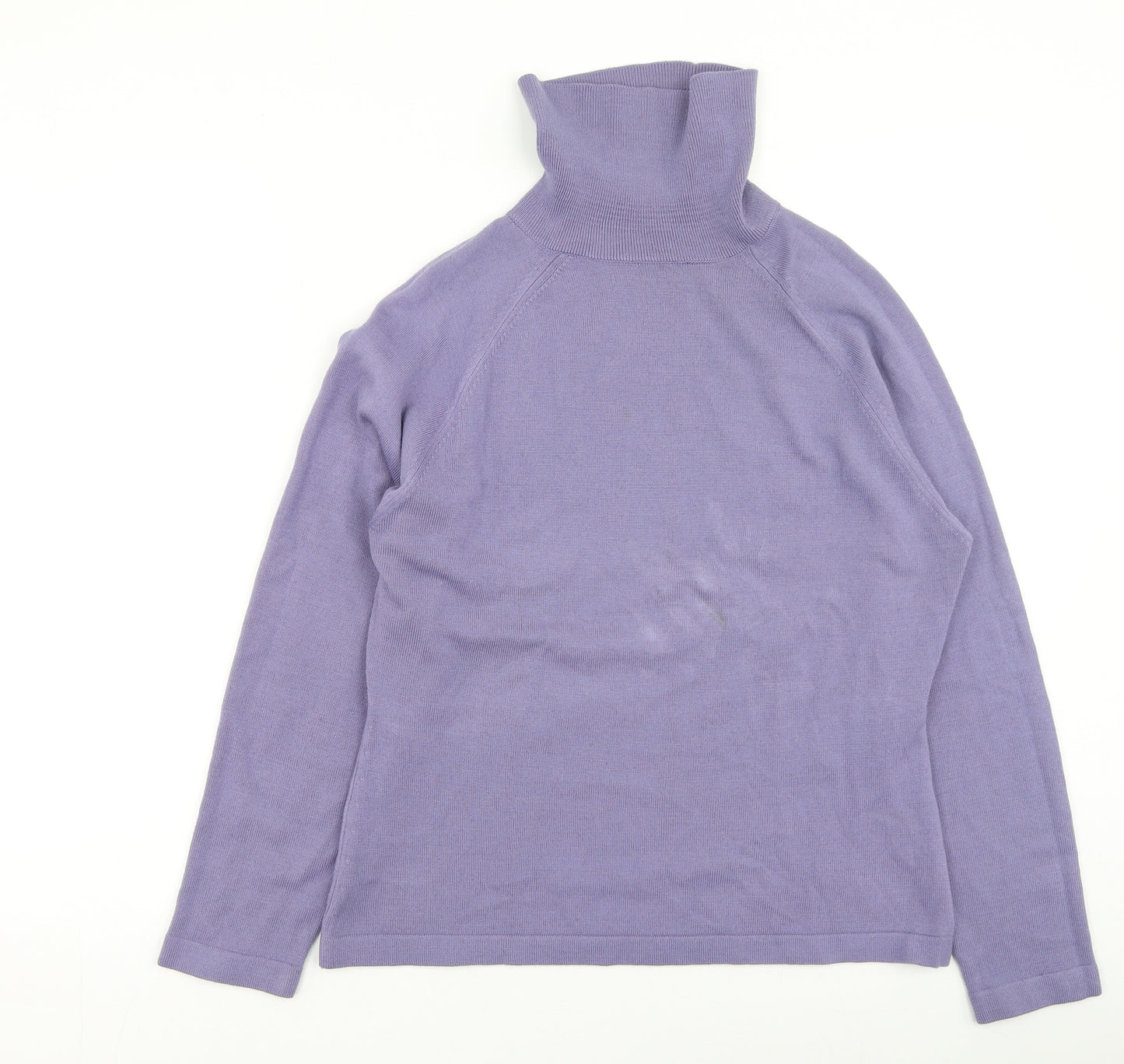 George  Womens Purple High Neck  Cotton Pullover Jumper Size 16