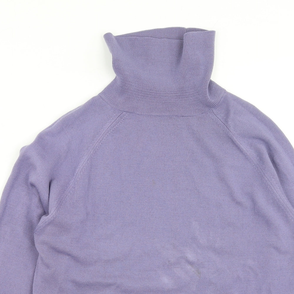 George  Womens Purple High Neck  Cotton Pullover Jumper Size 16