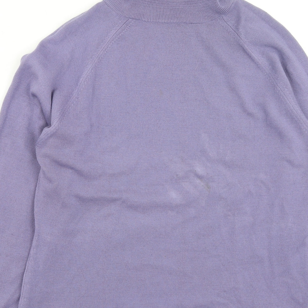 George  Womens Purple High Neck  Cotton Pullover Jumper Size 16