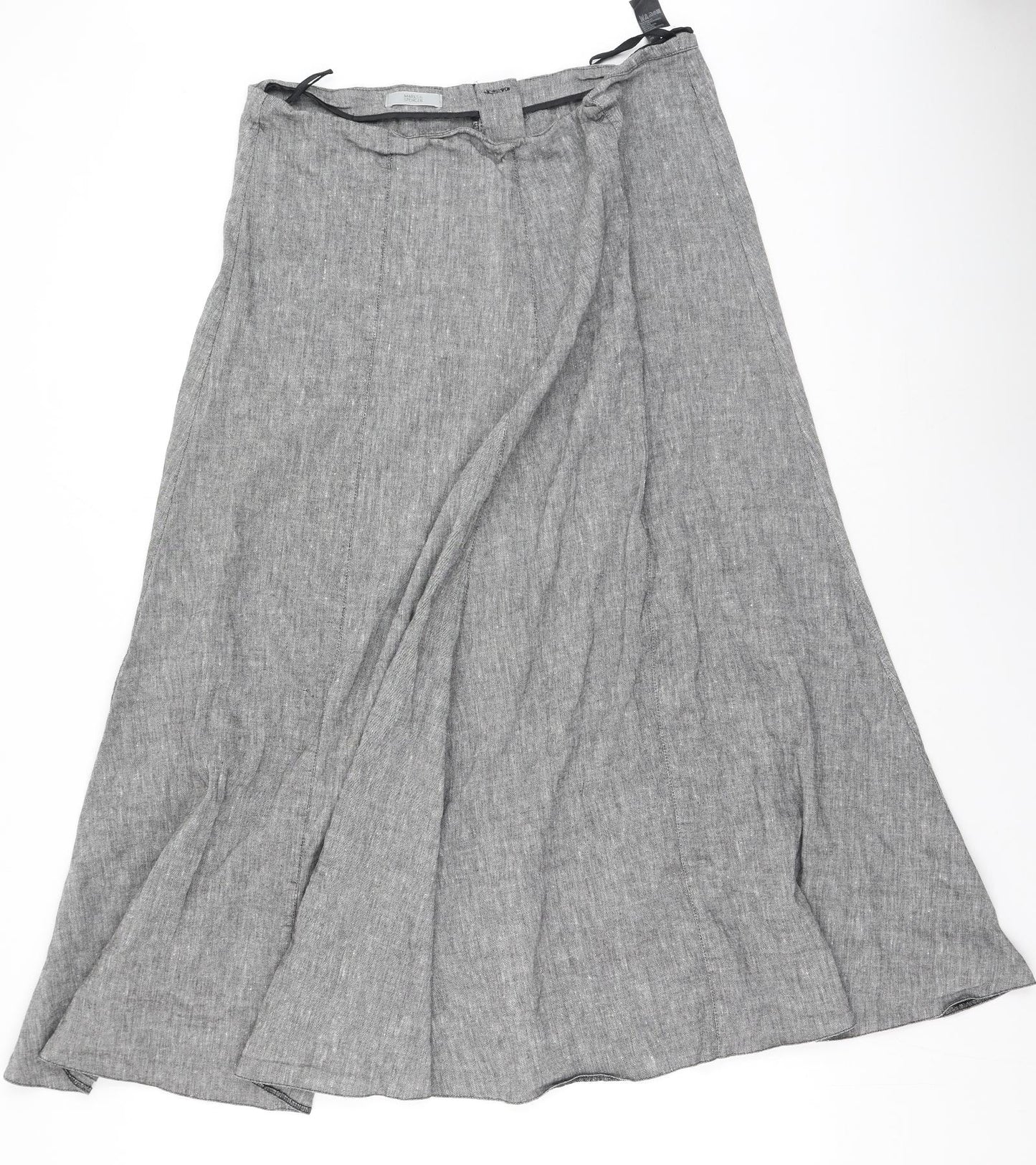 Marks and Spencer Womens Grey  Linen Maxi Skirt Size 18
