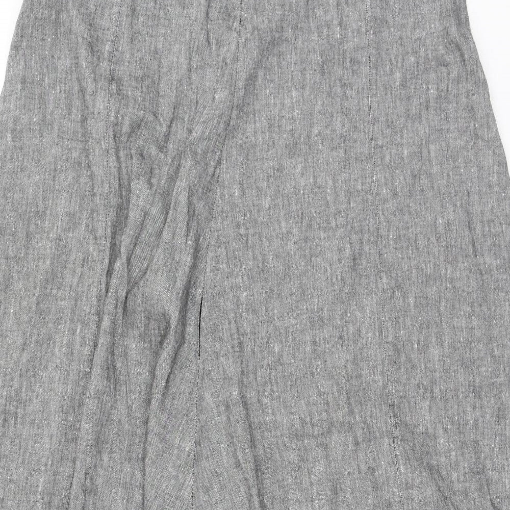 Marks and Spencer Womens Grey  Linen Maxi Skirt Size 18
