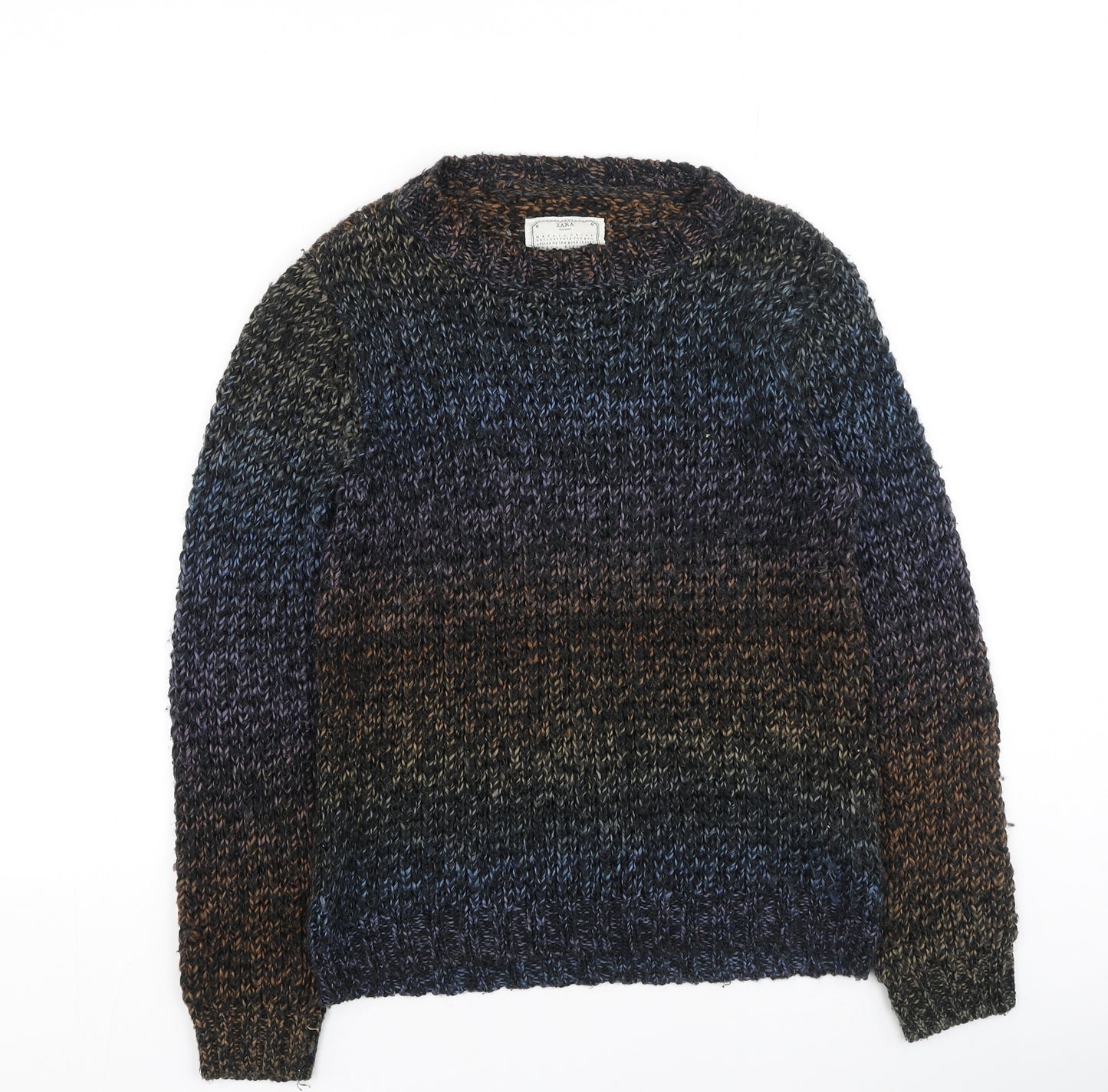 Zara Boys Multicoloured Round Neck  Acrylic Pullover Jumper Size 9-10 Years