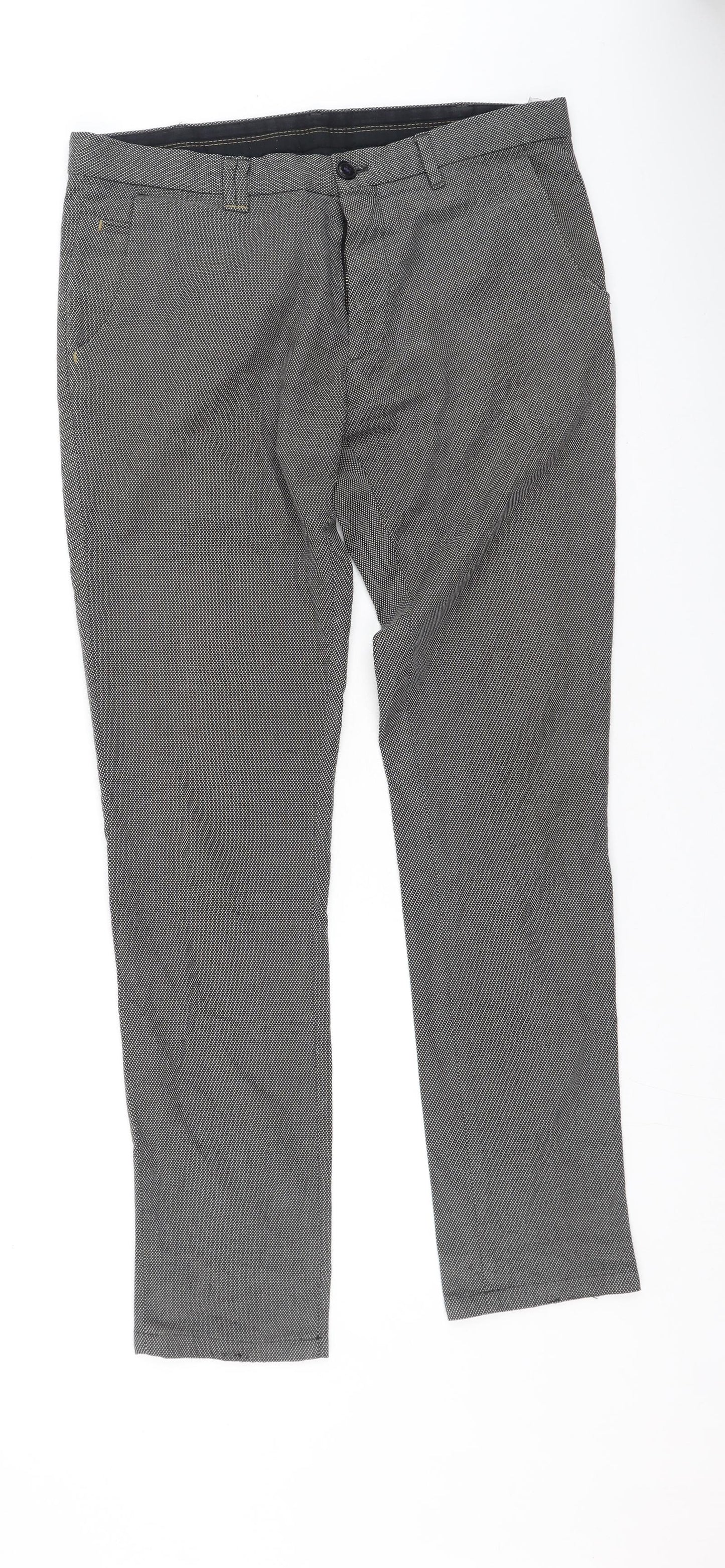 Zara Mens Grey  Cotton Trousers  Size 34 L27 in Regular