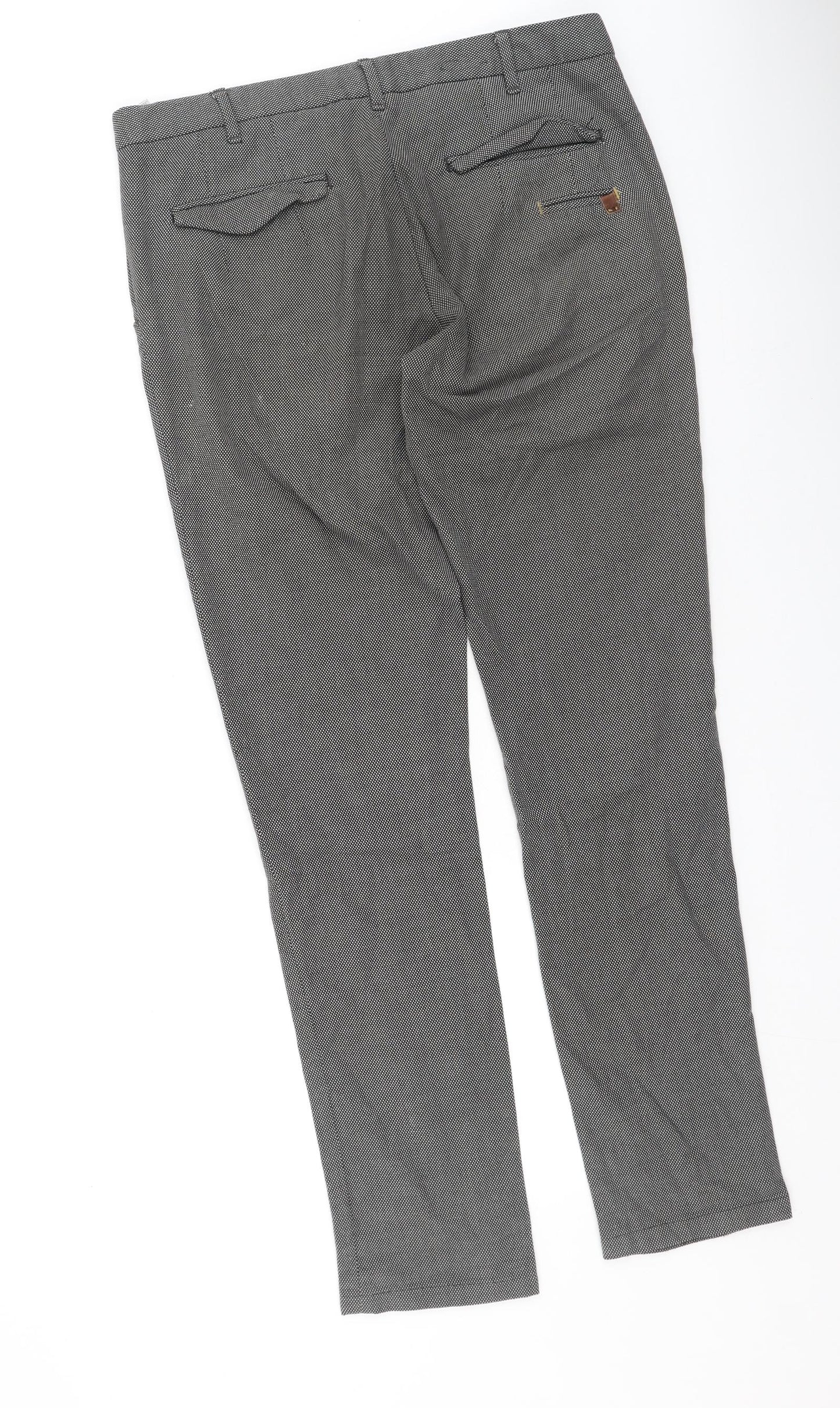 Zara Mens Grey  Cotton Trousers  Size 34 L27 in Regular