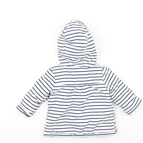 George  Baby Ivory Striped  Basic Coat Coatigan Size 6-9 Months