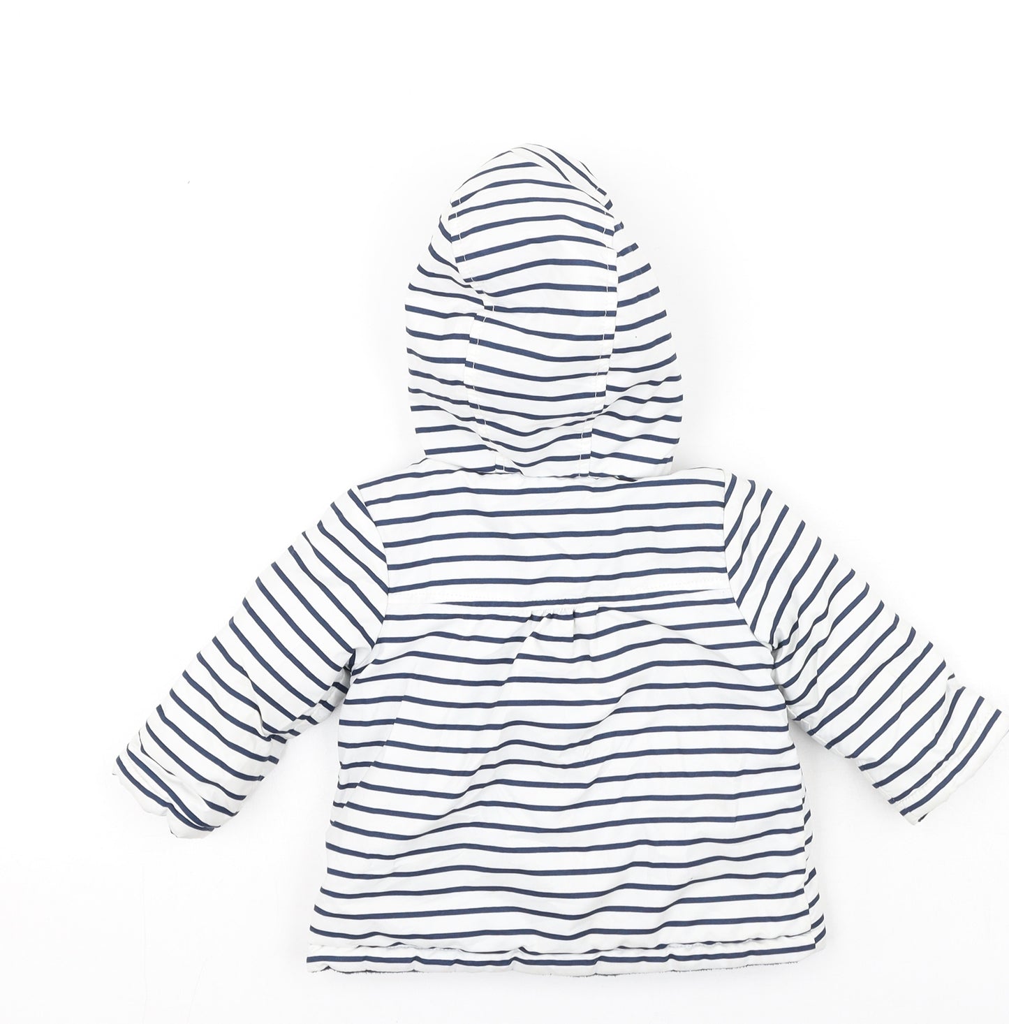 George  Baby Ivory Striped  Basic Coat Coatigan Size 6-9 Months