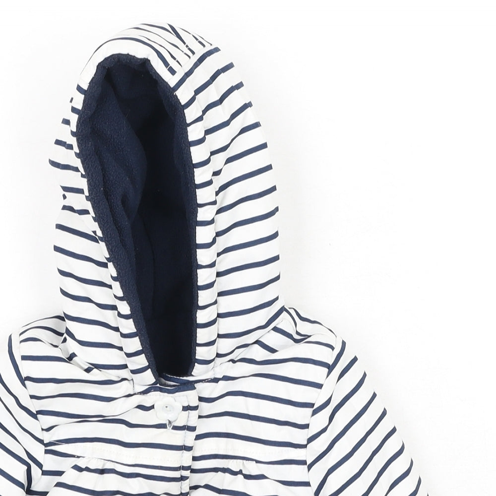 George  Baby Ivory Striped  Basic Coat Coatigan Size 6-9 Months