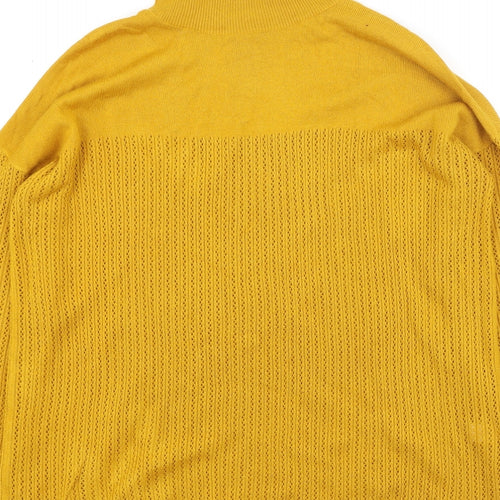 TU Womens Yellow High Neck  Acrylic Pullover Jumper Size 10