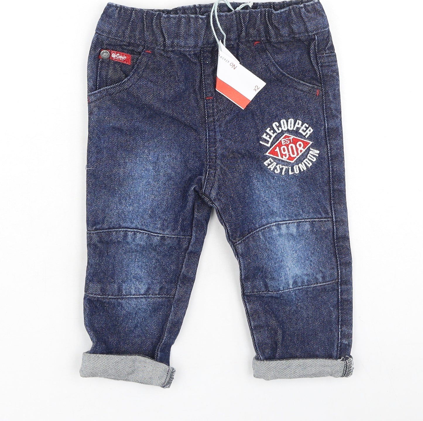 Lee Cooper Boys Blue  Cotton Jogger Jeans Size 3-6 Months
