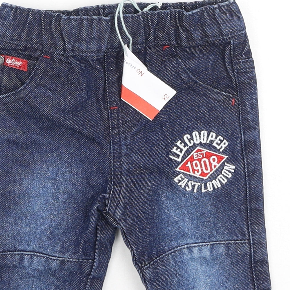 Lee Cooper Boys Blue  Cotton Jogger Jeans Size 3-6 Months