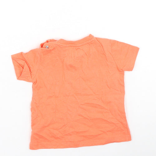 F&F Boys Orange  Cotton Basic Casual Size 3-6 Months Round Neck
