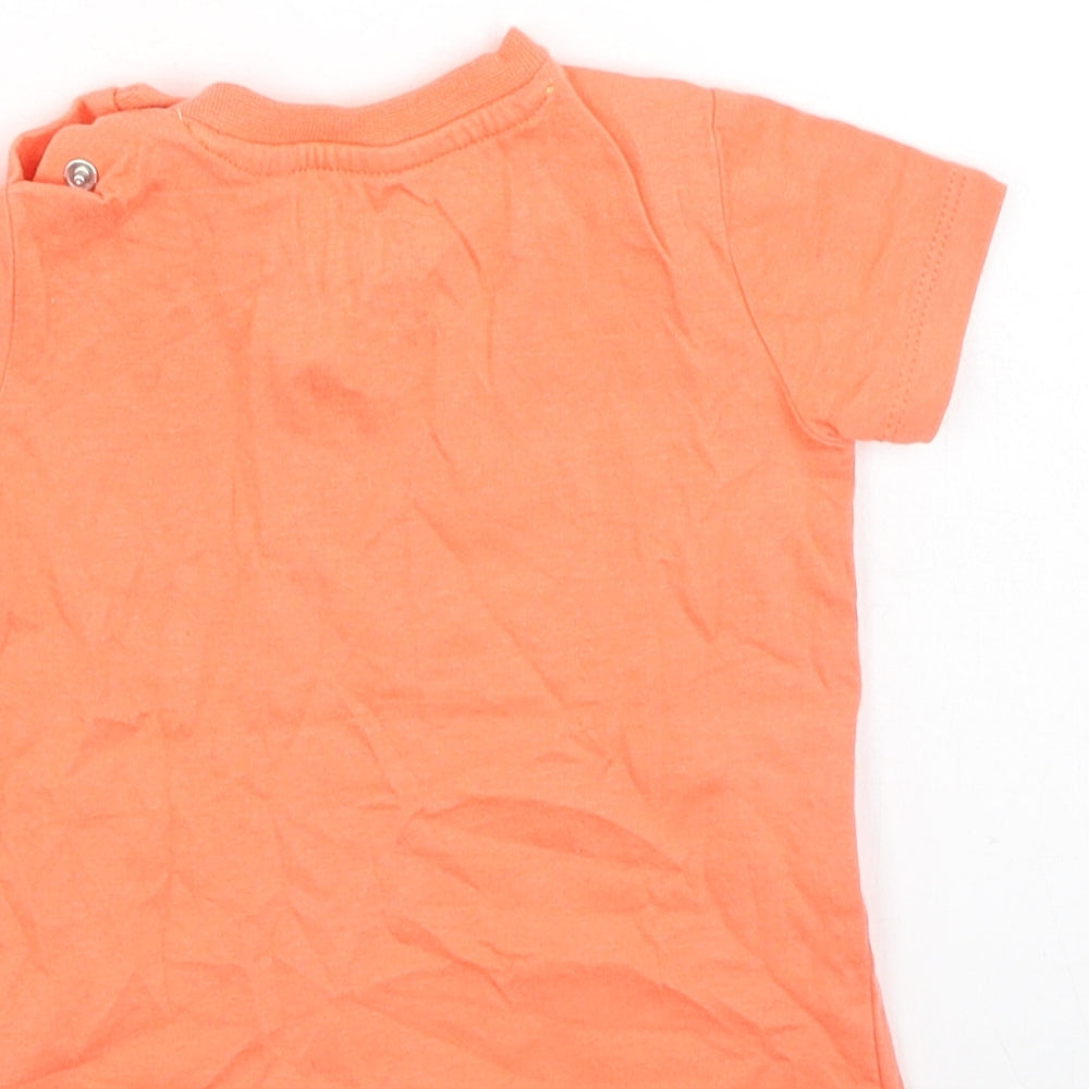 F&F Boys Orange  Cotton Basic Casual Size 3-6 Months Round Neck
