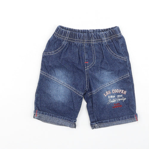 Lee Cooper Boys Blue  Cotton Cropped Trousers Size 6-9 Months