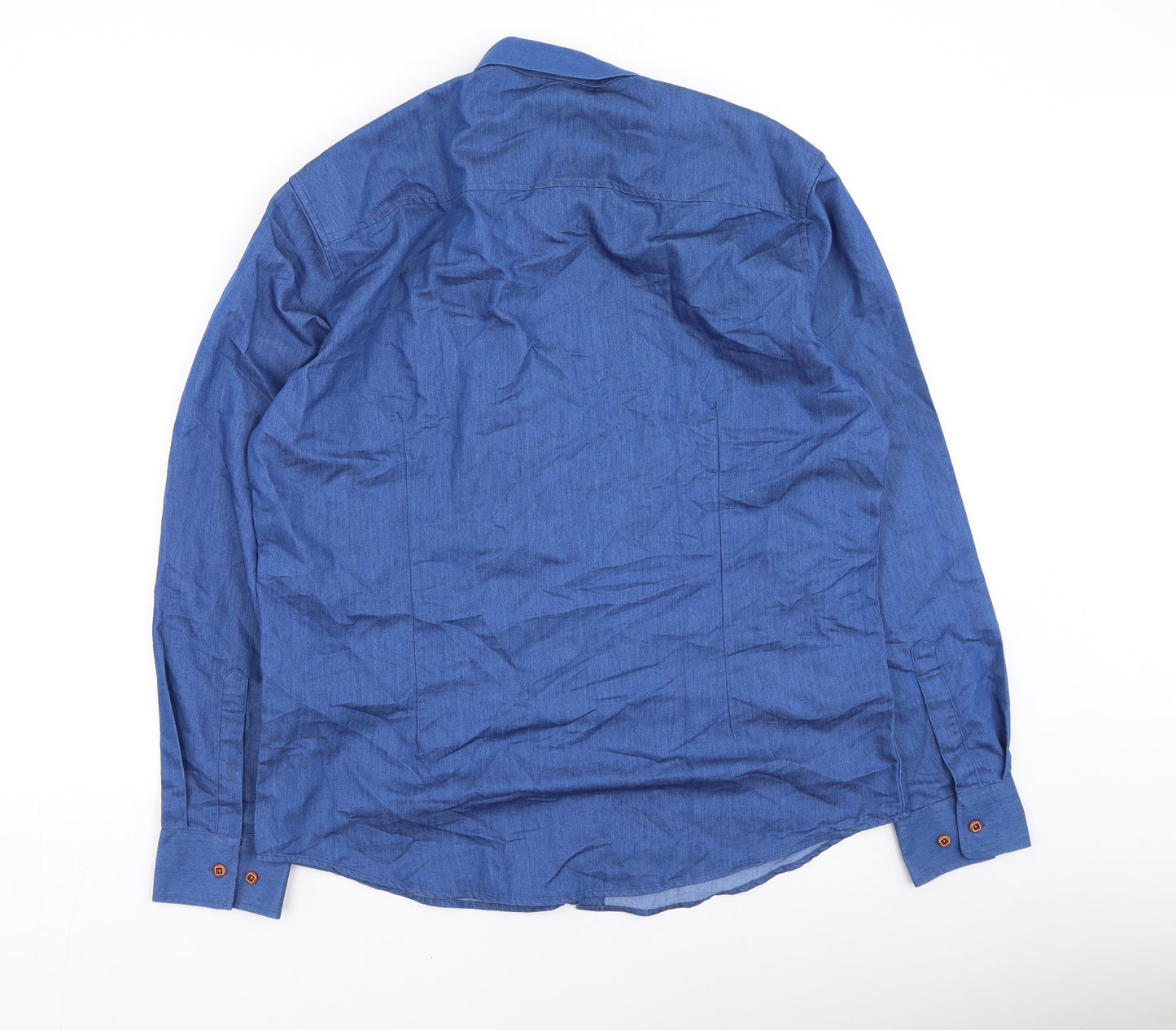 Coofandy Mens Blue  Cotton  Button-Up Size M Collared