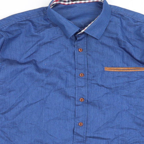 Coofandy Mens Blue  Cotton  Button-Up Size M Collared