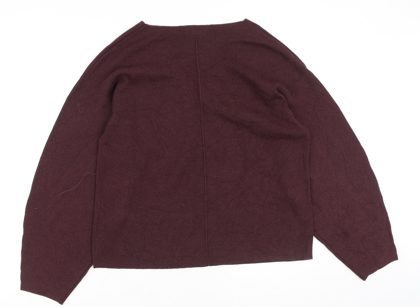 H&M Womens Purple V-Neck  Polyester Pullover Jumper Size M