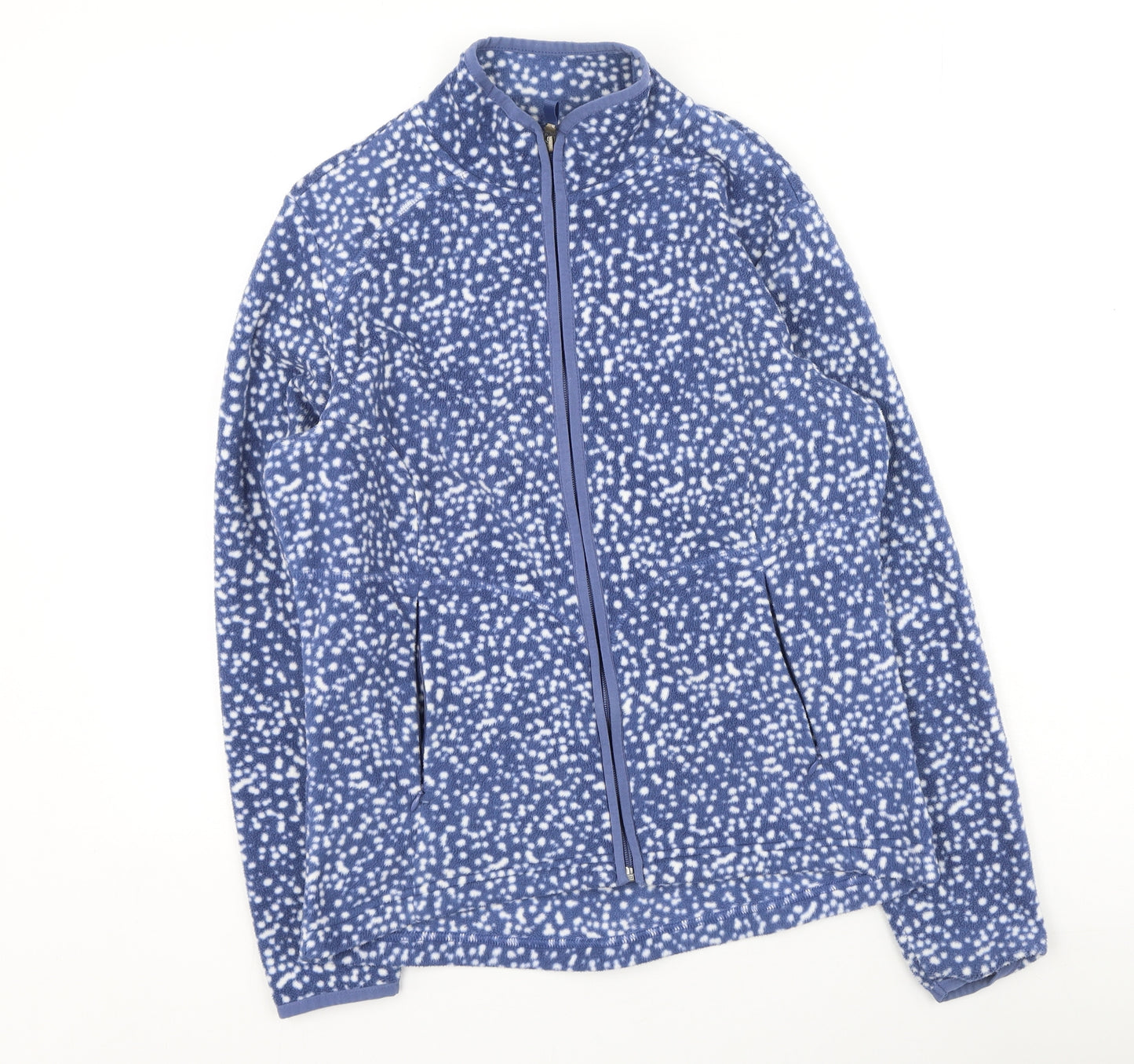 Marks and Spencer Womens Blue High Neck  Polyester Full Zip Jumper Size 12