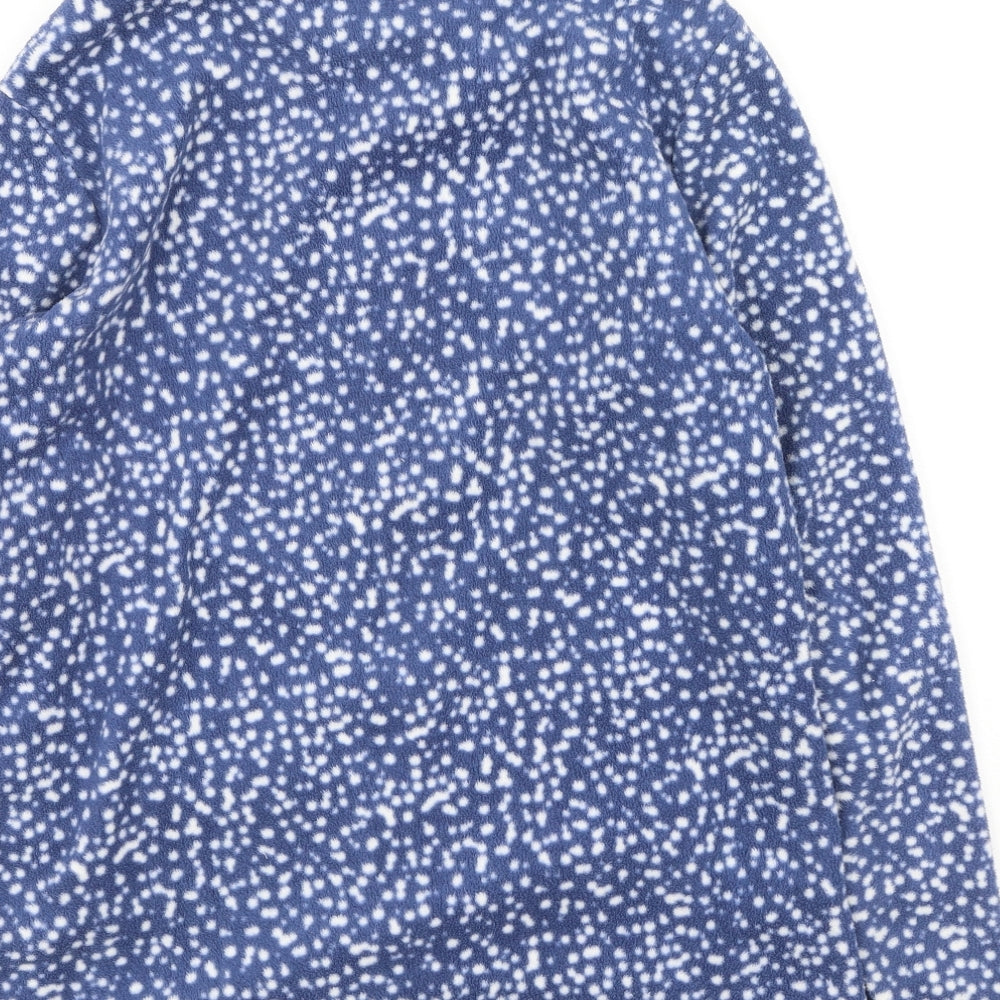 Marks and Spencer Womens Blue High Neck  Polyester Full Zip Jumper Size 12