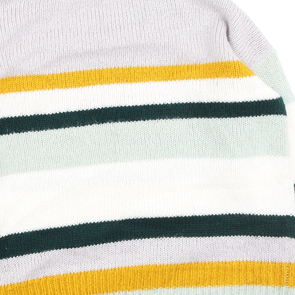 George  Womens Multicoloured Round Neck Striped Acrylic Pullover Jumper Size 12
