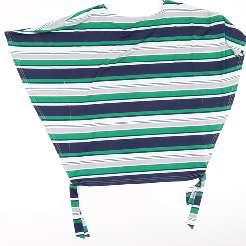 Klass Womens Multicoloured Striped Polyester Basic Blouse Size M Round Neck