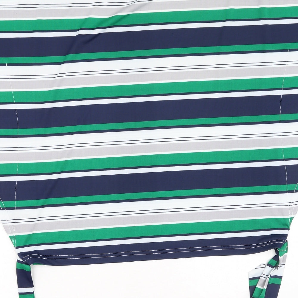 Klass Womens Multicoloured Striped Polyester Basic Blouse Size M Round Neck